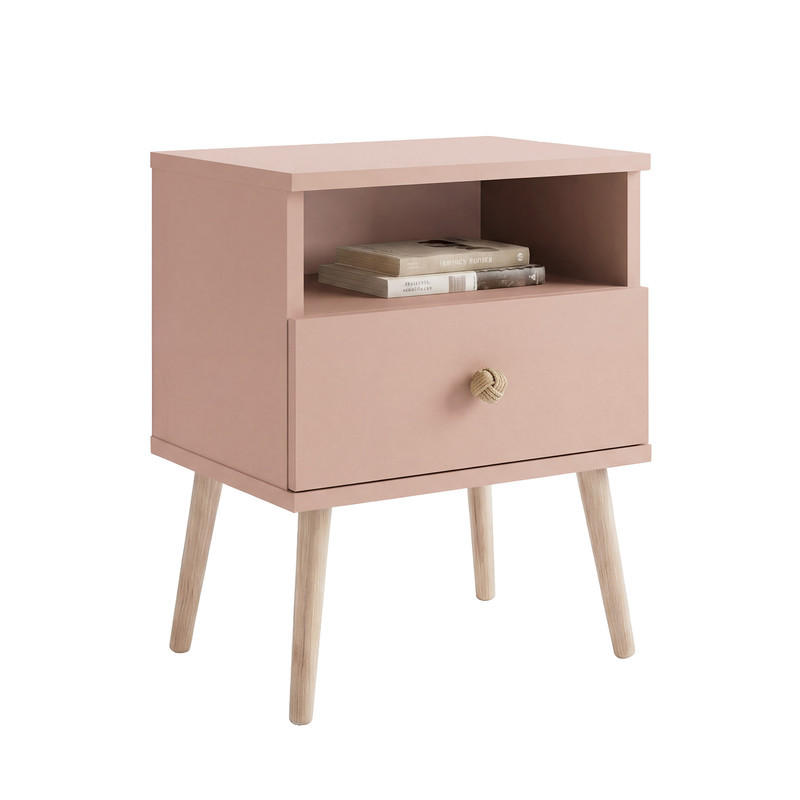 NACHTSCHRANK VALERIO 44/31/56 cm Rosa - Rosa, Naturmaterialien/Holzwerkstoff (44/55.5/31cm) - Idohome