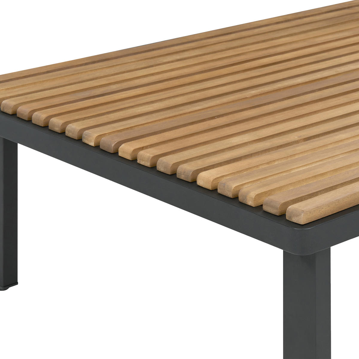 OUTDOOR-COUCHTISCH 90/70 cm Akazienholz Dunkelgrau Fivizzano - Dunkelgrau/Braun, Holz (90/70/30cm) - Beliani