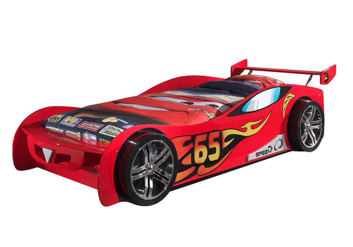 AUTOBETT Kally 247x66x111 aus MDF in Rot - Rot, Holzwerkstoff (90/200cm) - 58aufmkessel