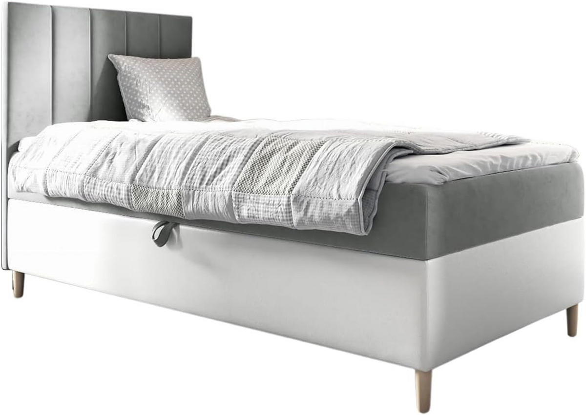 KINDERBETT MAYA 1 - Weiß/Grau, Holzwerkstoff (92/208cm) - Meblini