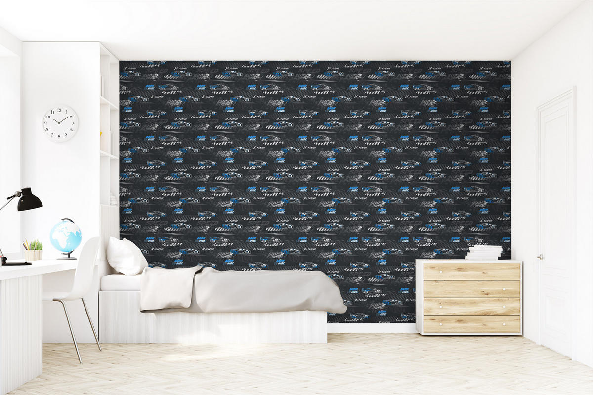 TAPETE Rennwagen 50 x 900 cm - Schwarz, Papier (50/0.1cm) - Sanders & Sanders
