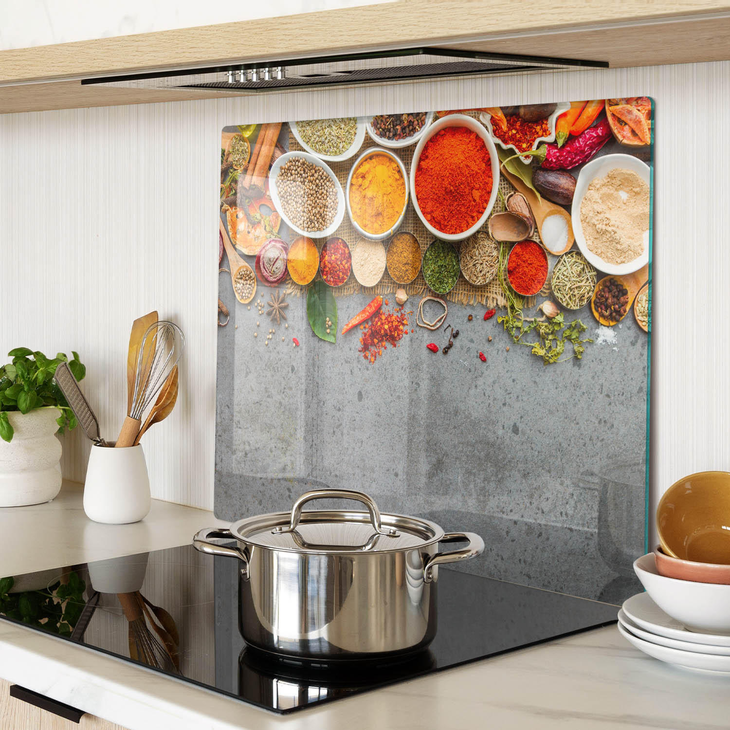 GLASPLATTE 60x52 cm Gewürzmischung - Multicolor, Glas (60/0.4/52cm) - TULUP
