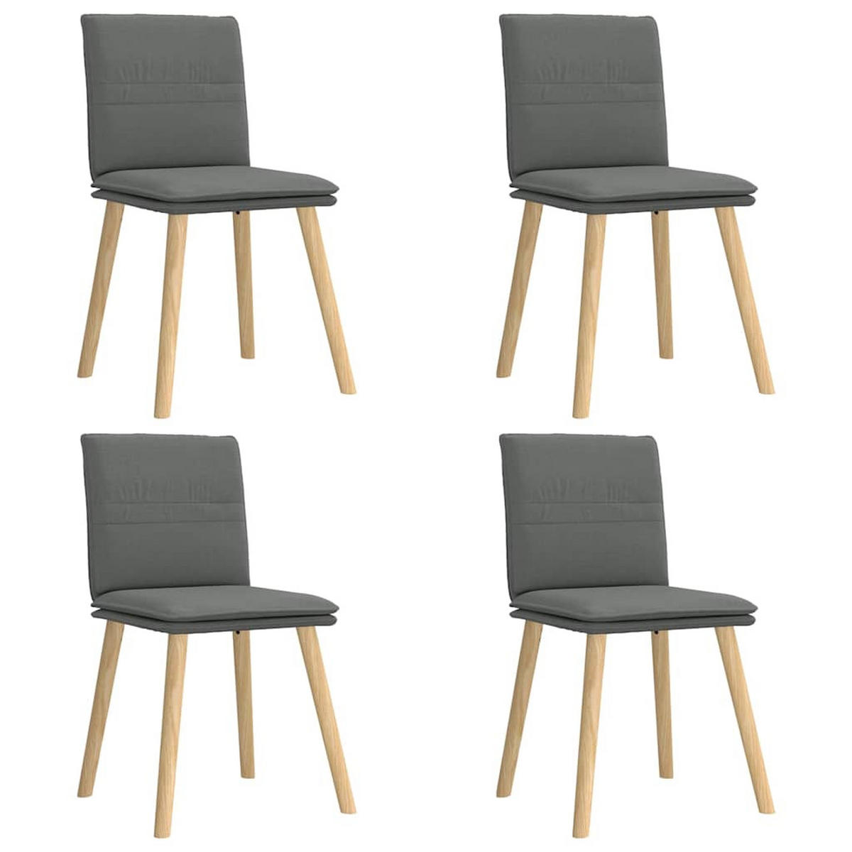 ESSZIMMERSTÜHLE 4 Stk. Dunkelgrau Stoff 45*54*86cm - Dunkelgrau, Metall (45/86/54cm) - ZMH