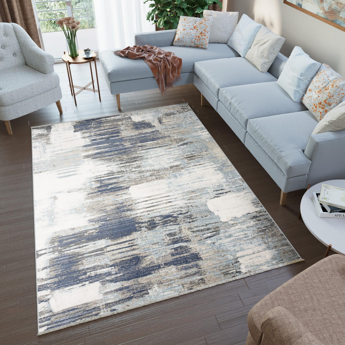 TEPPICH RIVIOLI Dunkelgrau 120/170 cm - Dunkelgrau, Textil (120/170cm) - Tapiso