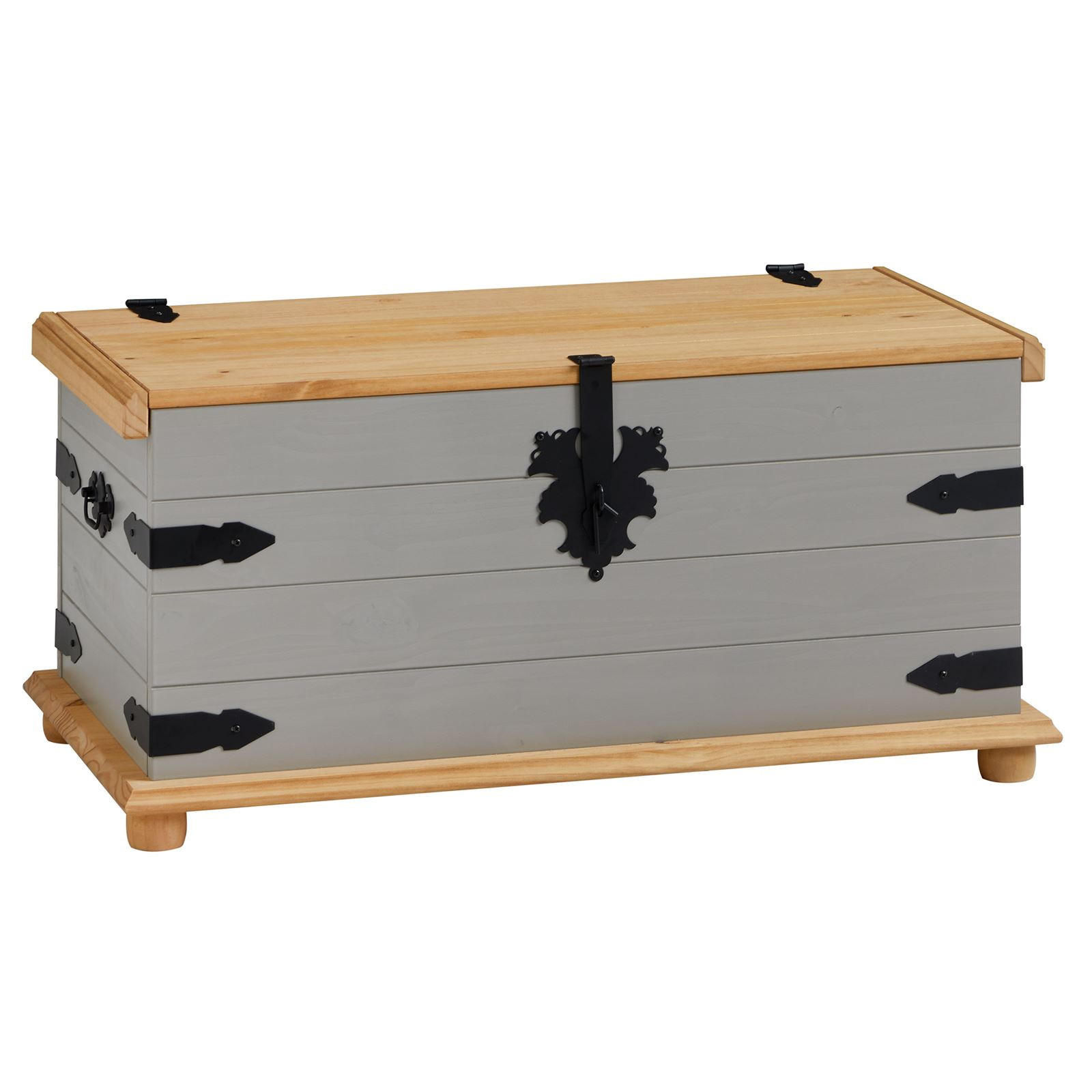 TRUHENBANK TEQUILA - Braun/Grau, Holz (92/50/45cm) - IDIMEX