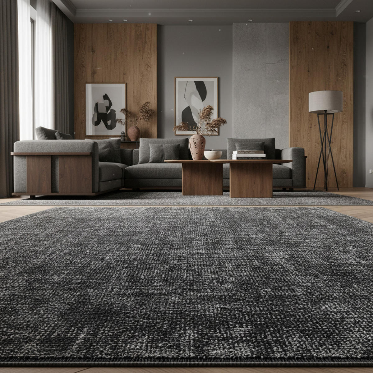 TEPPICH Kurzflor Unicolor Chenille Baumwolle Innen Grau Rechteckig 120x170 - Grau, Textil (120/170cm) - KADIMA DESIGN