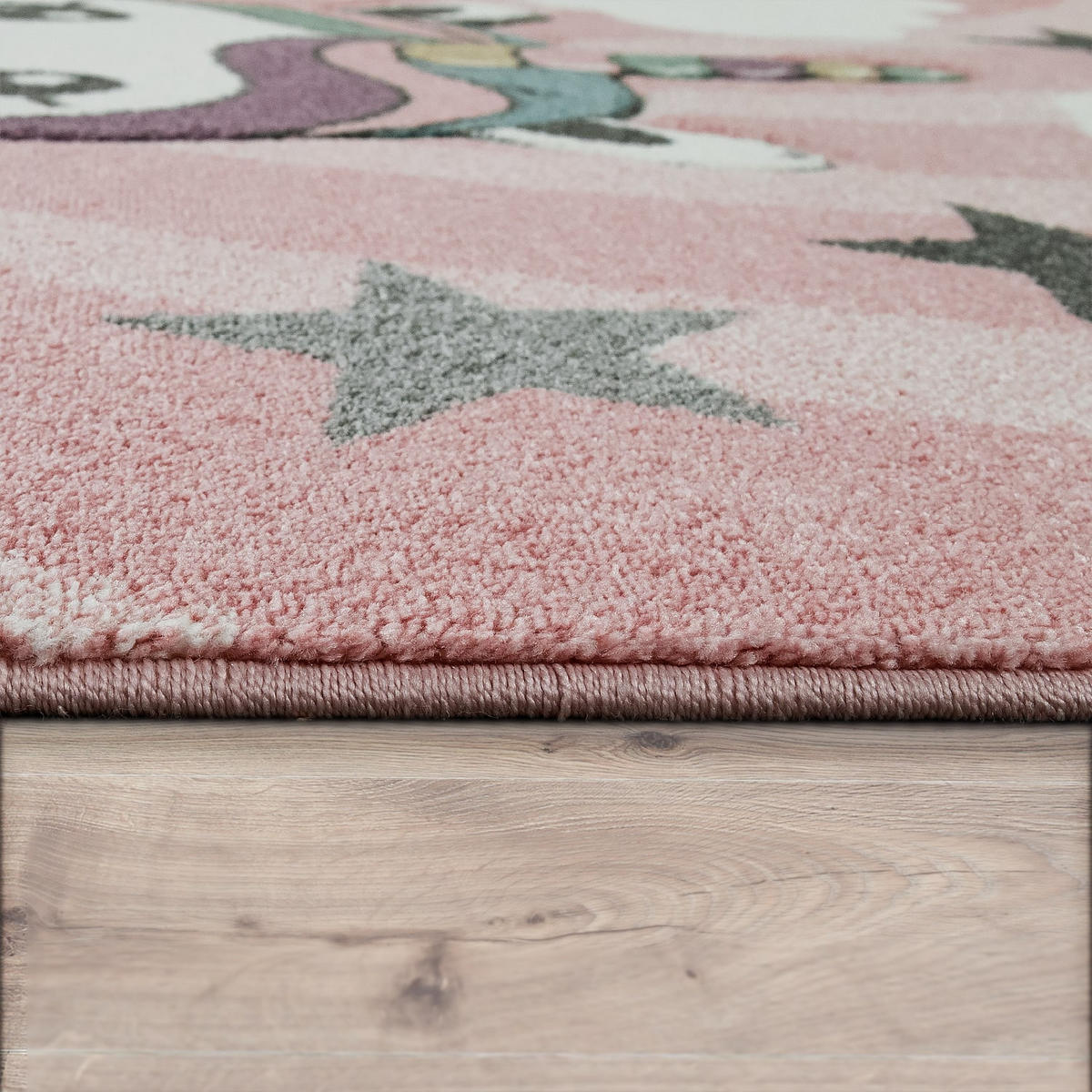 KINDERTEPPICH Einhorn Kinderzimmer schmutzabweisend Pink Rechteckig 140x200 - Rosa, Textil (140/200cm) - KADIMA DESIGN