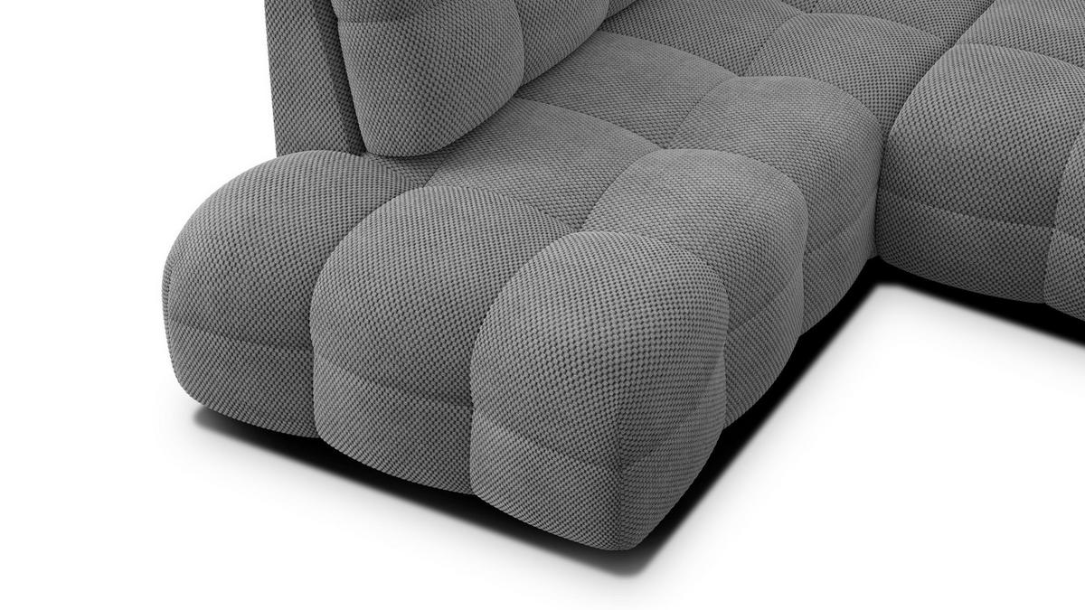 ECKSOFA MELLOW 5-Sitzer, grau - Schwarz/Grau, Holz/Textil (283/191cm) - Courtois Laville