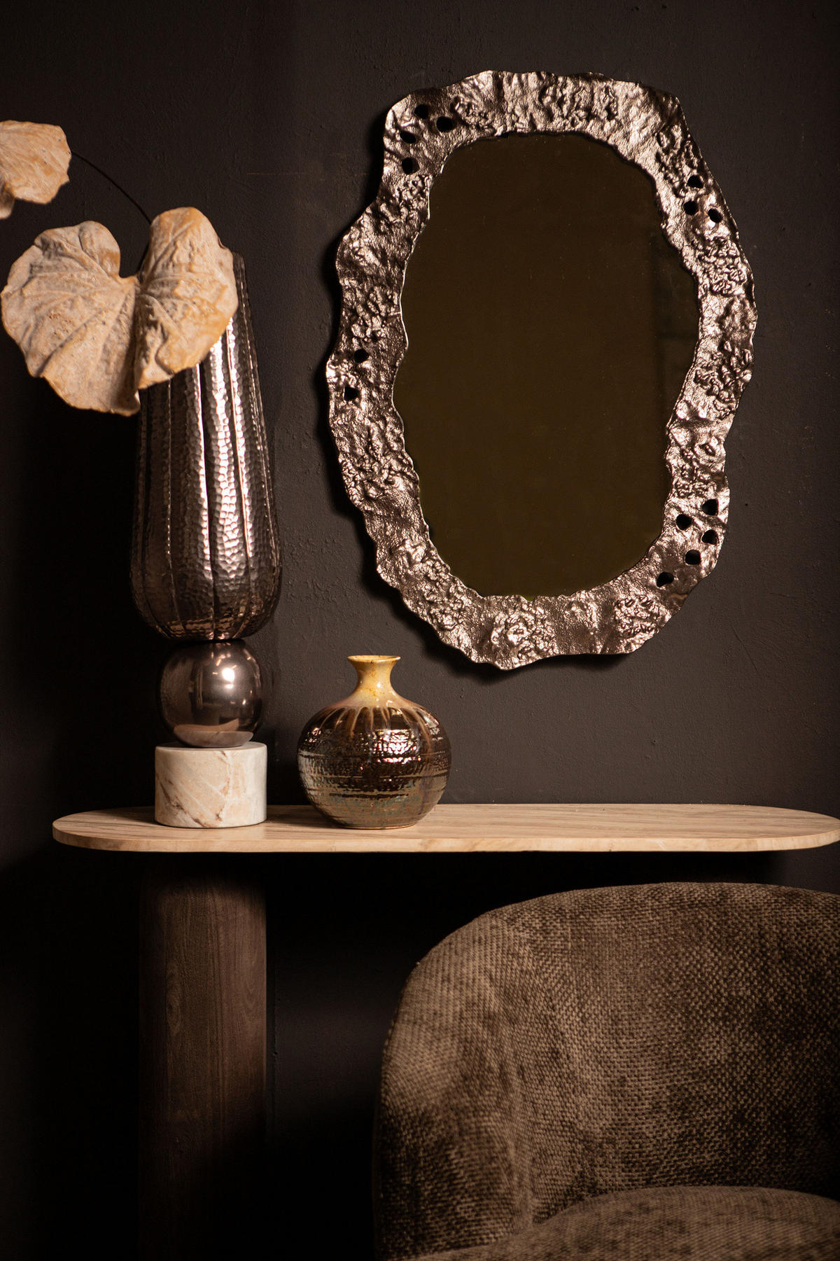 SPIEGEL Kariss Braun 62/2.5/84cm - Braun, Metall (2.5/84/62cm) - PTMD Collection