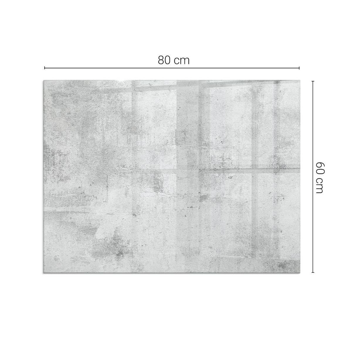 GLASPLATTE für Kamin 80x60 cm Grau - Grau, Glas (80/60/0.4cm) - ArtPrintCave