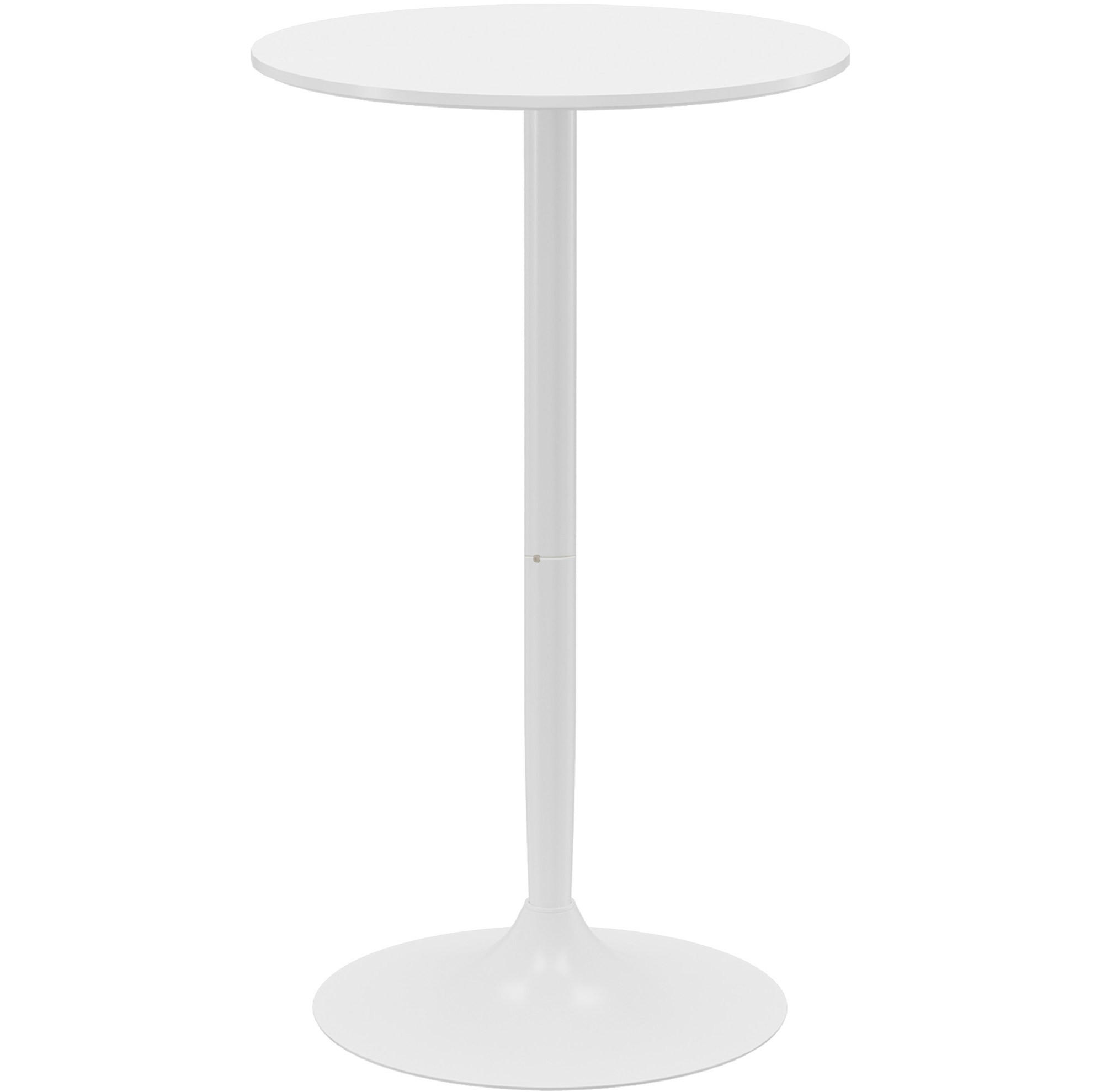 BARTISCH Ø60/102 cm in Weiß mit lackierter MDF-Platte und Stahlgestell - Weiß, Metall (60/60/102cm) - BEAOK