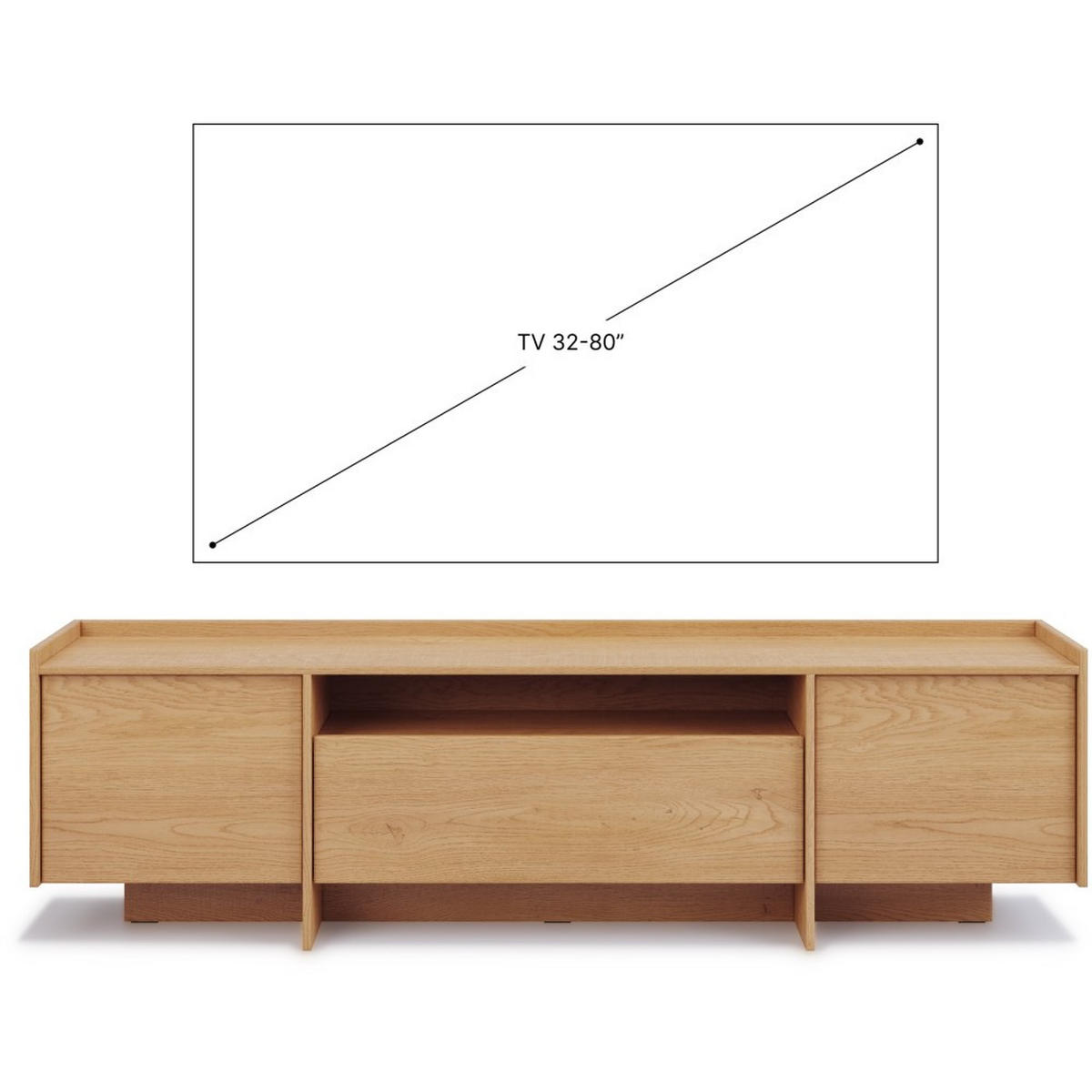 LOWBOARD Juni mit 3 Türen, 200 cm, eiche Cremona - Eichefarben, Holzwerkstoff (198/57/38cm) - Beautysofa