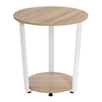 BEISTELLTISCH Weiß/Eichefarben 50/50/53 cm - Weiß, Metall (50/50/53cm) - PANGIVO