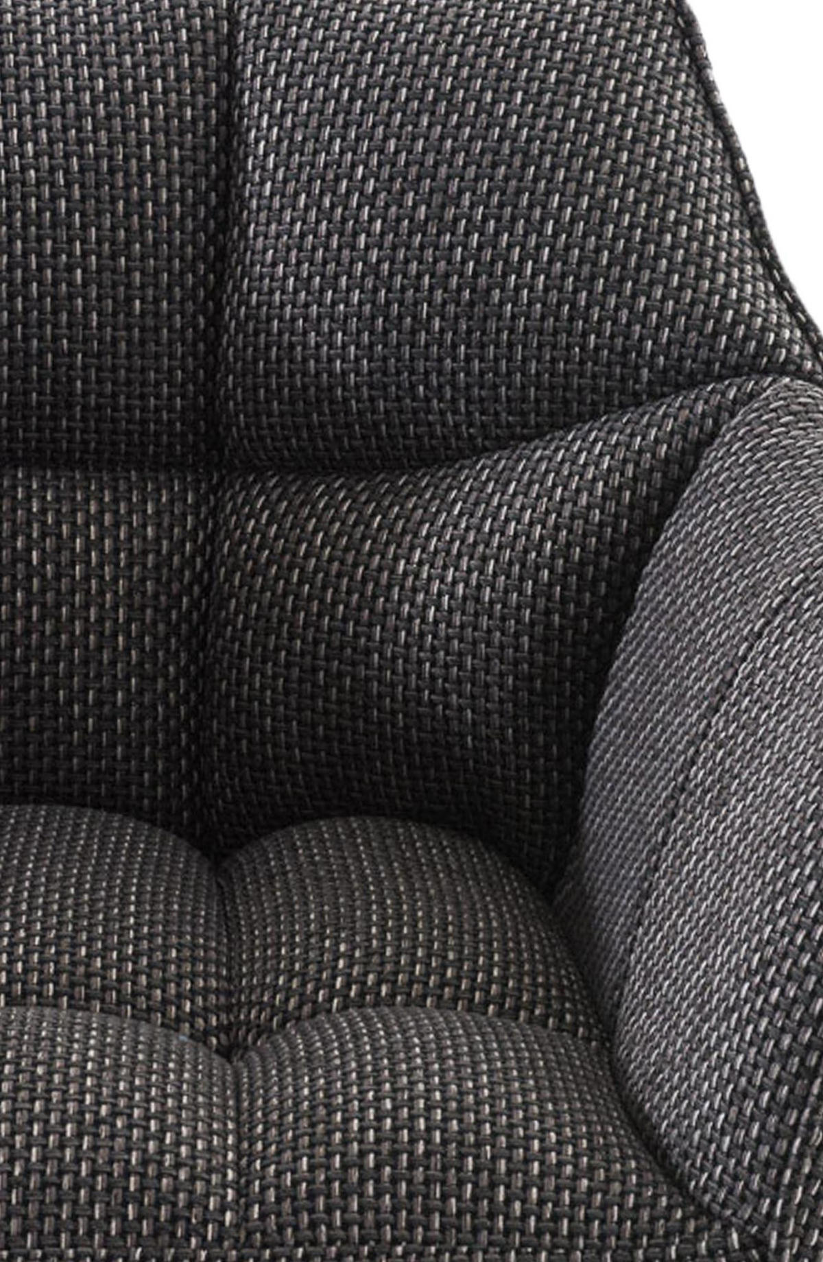 BARHOCKER Stoff Titangrau - Graubraun/Weiß, Textil/Metall (64/110/48cm) - CLP
