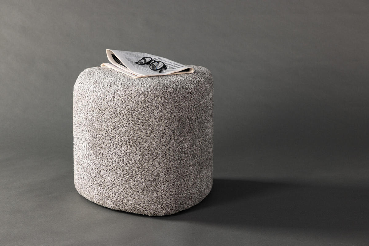 SITZPOUF PEG Grau 46x46x41 cm - Grau, Textil (46/41/46cm) - FURNLUX