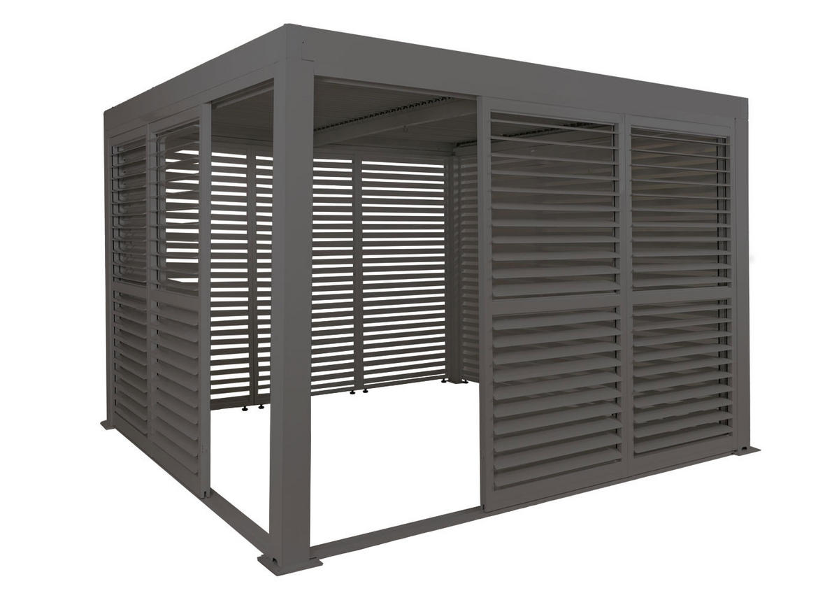 PERGOLA MIT SCHIEBETÜR Anthrazit - Anthrazit, Metall (300/220/300cm) - MCW