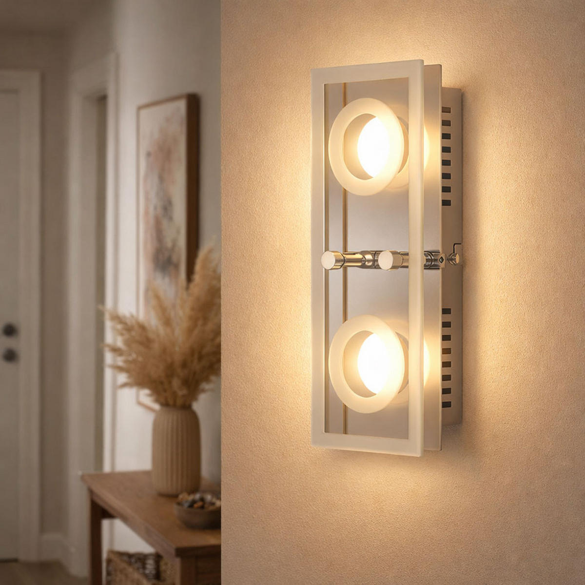 LED WANDLEUCHTE Metall Chrom Silber - Silberfarben, Glas (10/7/25cm) - Wofi