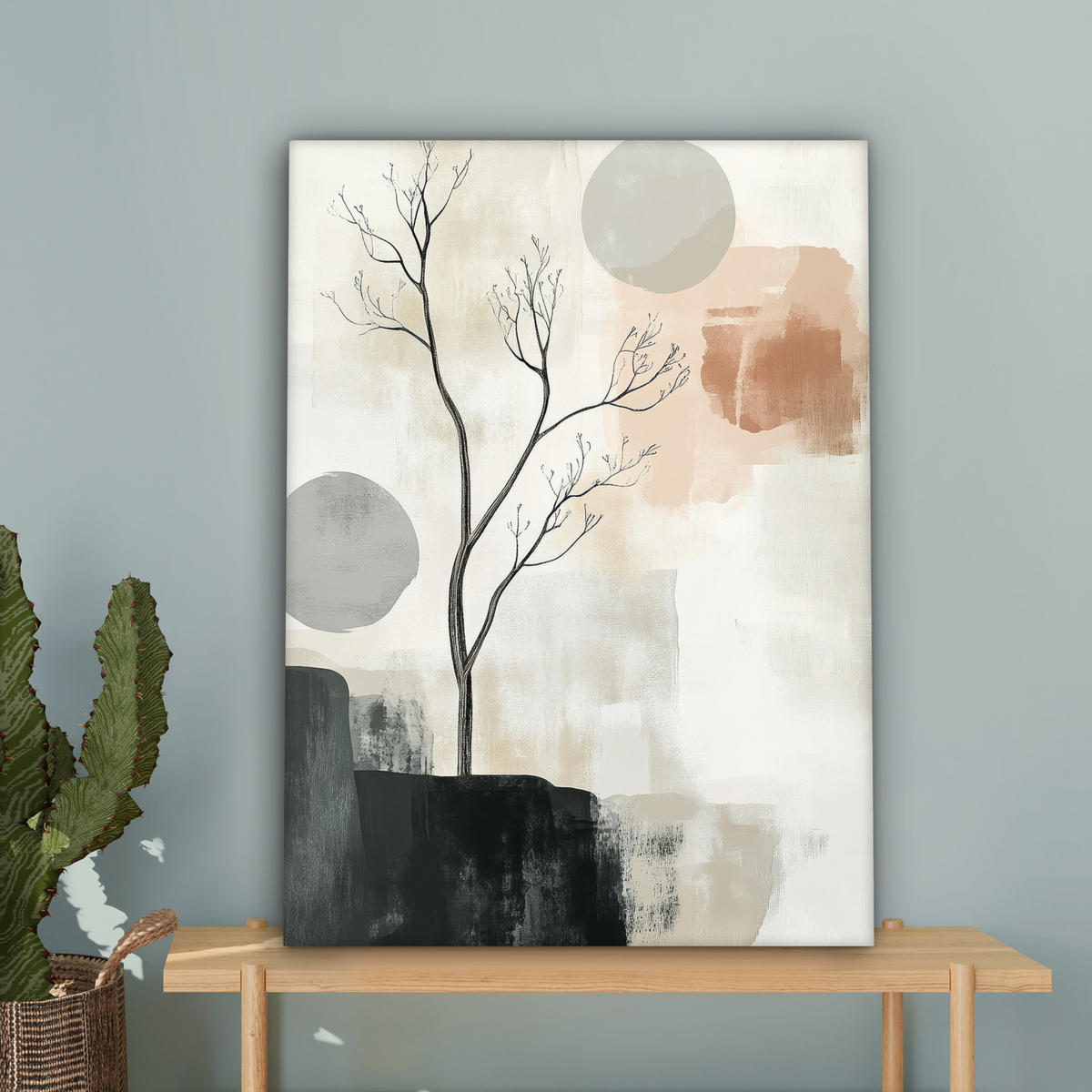 LEINWANDBILD Wabi sabi - Beige - Pflanze 60x80 cm - Sandfarben, Textil (60/80cm) - MuchoWow