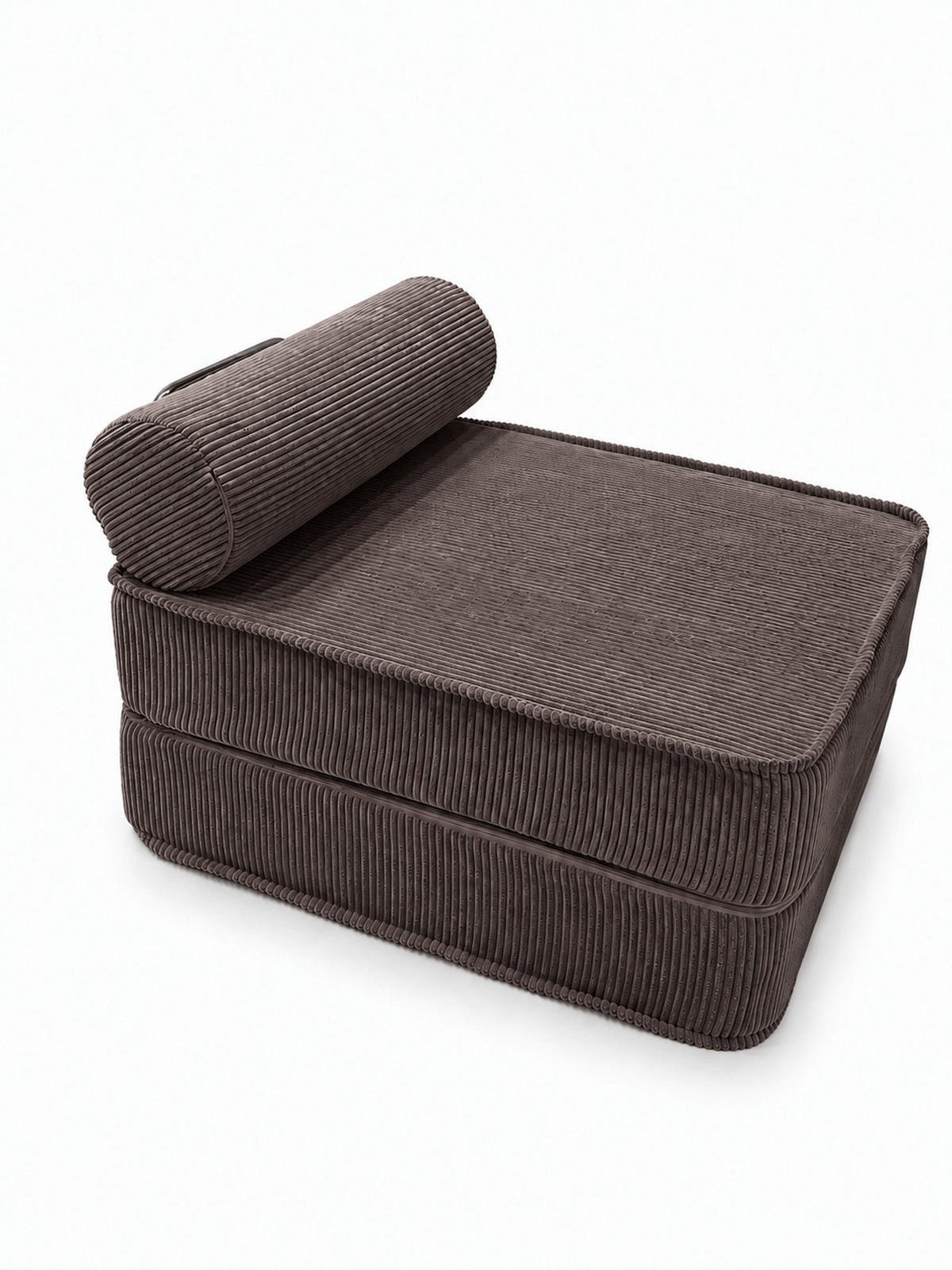 SCHLAFSESSEL ausklappbar, modularer Bodensessel mit Rückenrolle in Braun - Braun, Textil (80/62/95cm) - SURB