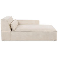 CHAISELONGUE-LINKSSEITIGE Samtstoff Hellbeige Hellnar - Beige, Textil (102/70/176cm) - Beliani