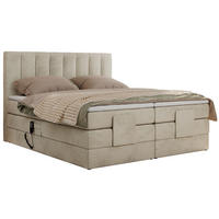 BOXBETT COMFORTO 160/200 - Beige Velvet - H3 - Beige, Holz/Textil (160/200cm) - MKS