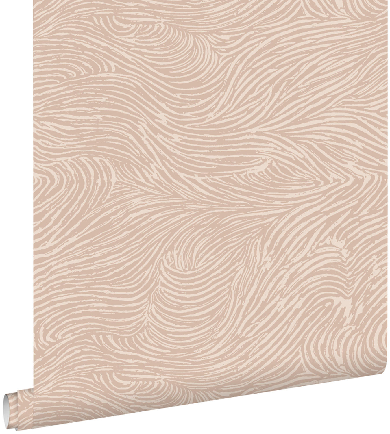 TAPETE 3d Wellenförmige Linien 53 cm x 10.05 m - Pink, Papier (53/1000cm) - ESTAhome