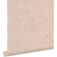 TAPETE 3d Wellenförmige Linien 53 cm x 10.05 m - Pink, Papier (53/1000cm) - ESTAhome
