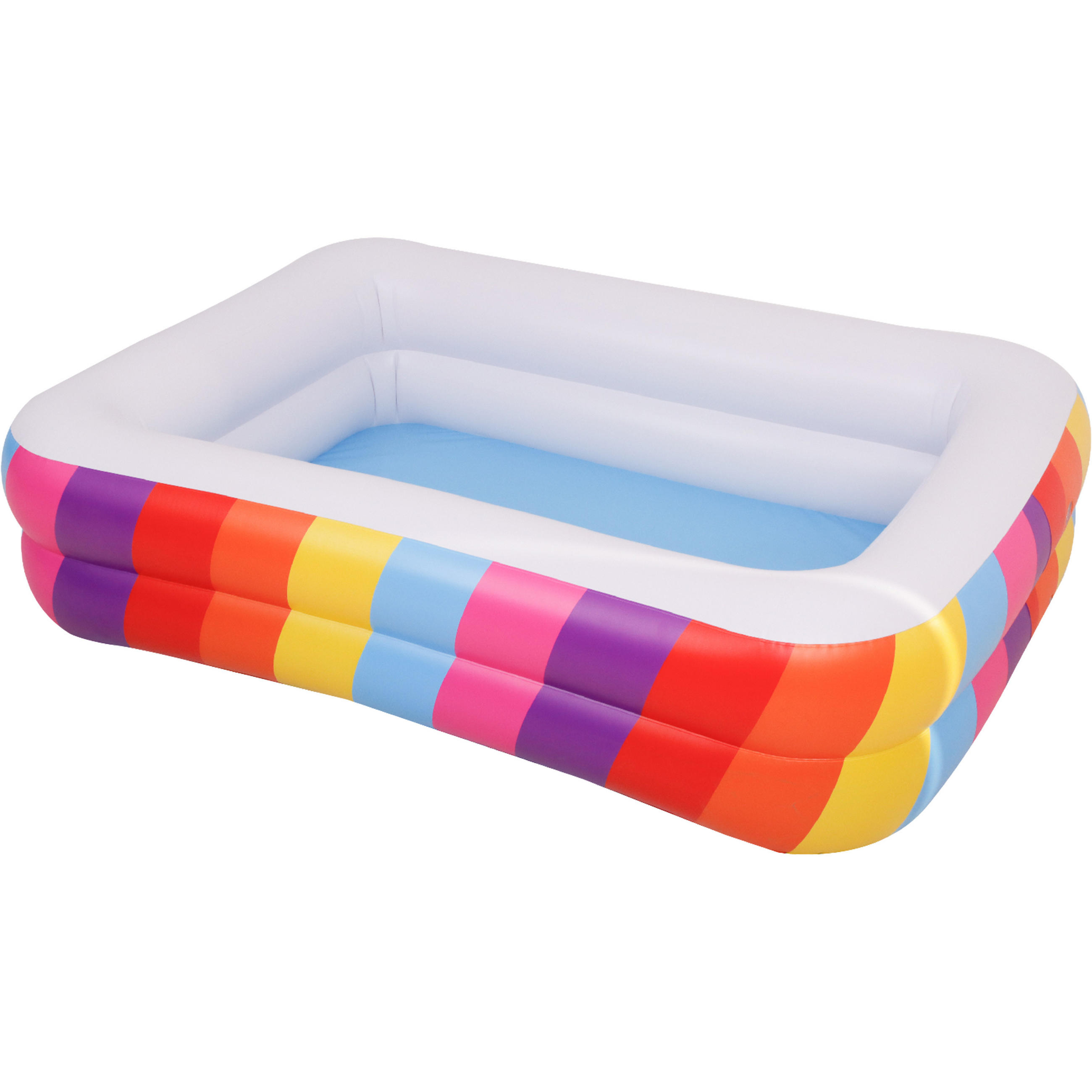 PLANSCHBECKEN Regenbogen rechteckig 195 x 140 x 47 cm bunt tief als Ballpool nutzbar - Multicolor, Kunststoff (140/195cm) - Avenli
