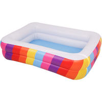 PLANSCHBECKEN Regenbogen rechteckig 195 x 140 x 47 cm bunt tief als Ballpool nutzbar - Multicolor, Kunststoff (140/195cm) - Avenli