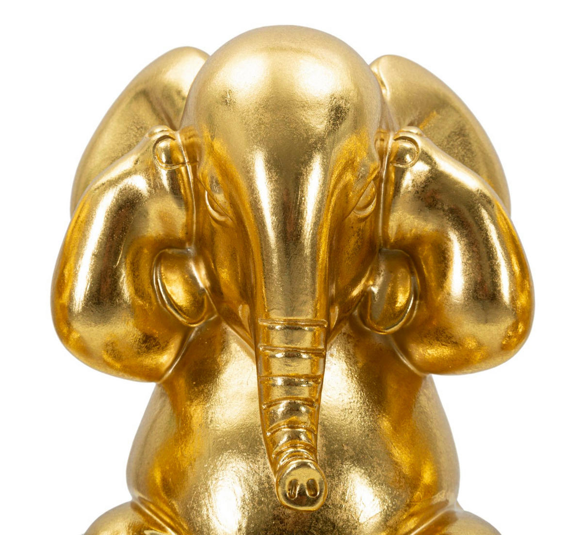 DEKOFIGUREN IM 3ER-SET, goldfarben, Polyresin, Motiv: Elefanten - Goldfarben, Kunststoff (15.5/20.5/15.5cm) - Mauro Ferretti