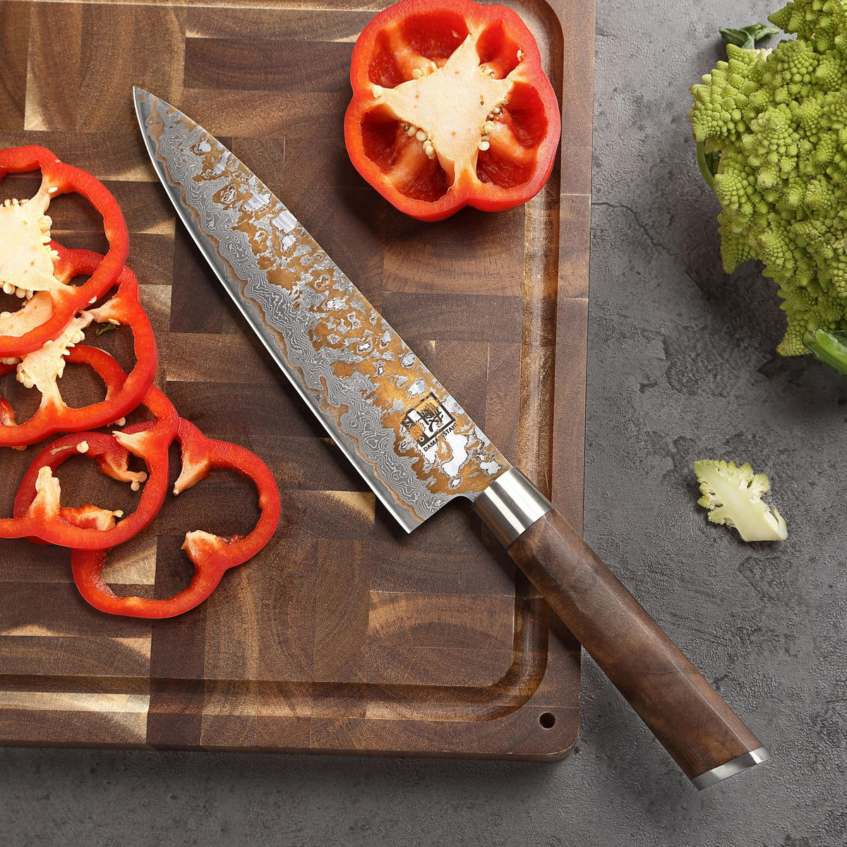 CHEFMESSER MysticMagma - Edelstahlfarben/Ahornfarben, Holz/Metall (33cm) - Zayiko