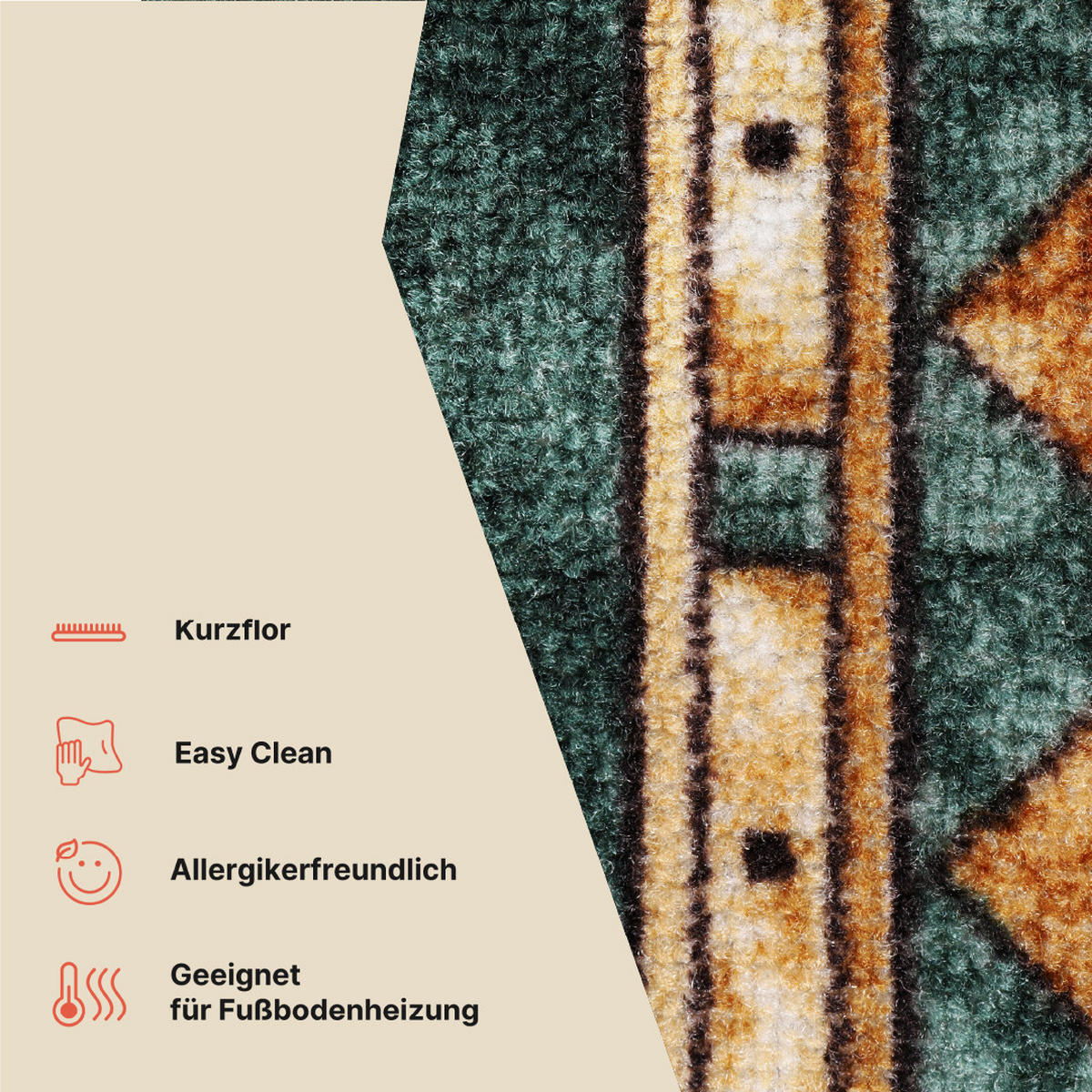 TEPPICHLÄUFER Anti-Rutsch Dunkelgrün rutschfest Gummiunterlage 120/100 cm - Dunkelgrün, Textil (120/100cm) - Tapiso