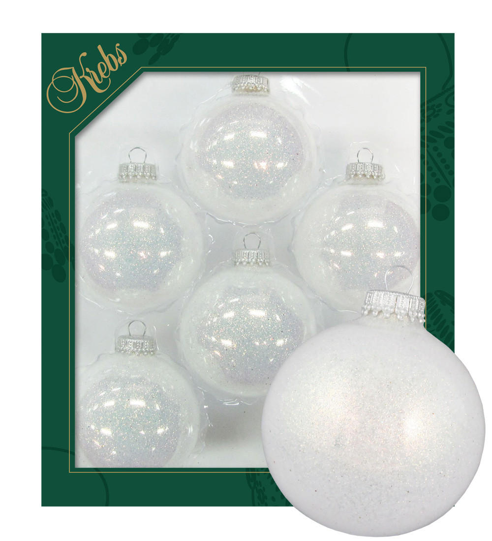 Krebs Glas Lauscha Christbaumkugeln Weiß 6x7x6 cm