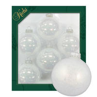 CHRISTBAUMKUGELN Uni-Design Seraphina Weiß 7cm (Glas / 6 Stk.) - Weiß, Glas (6/7/6cm) - Krebs Glas Lauscha