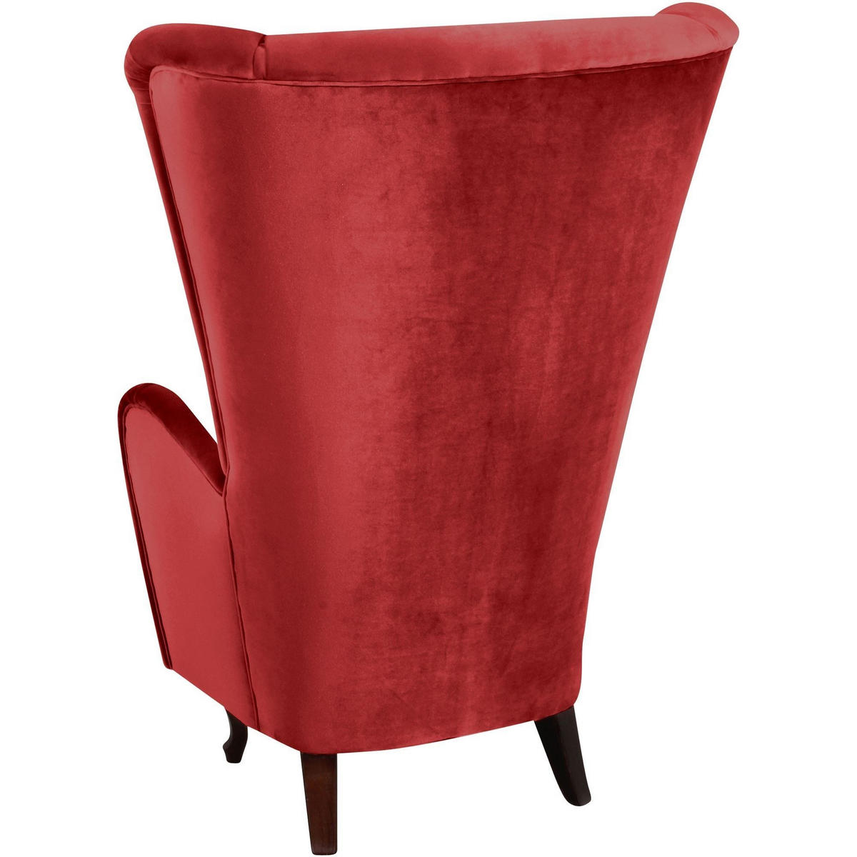 HOCHLEHNSESSEL Kailey Bezug Samtvelours Buche nussbaum dunkel / ziegel - Rot, Kunststoff (96/122/89cm) - 58aufmkessel