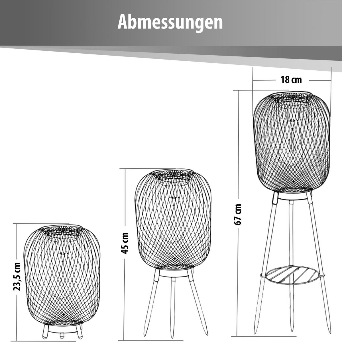 SOLAR-LED-STEHLEUCHTE - warmweiß mit Dämmerungssensor für Außenbereich und Tisch - Schwarz, Kunststoff (18/67/18cm) - Northpoint