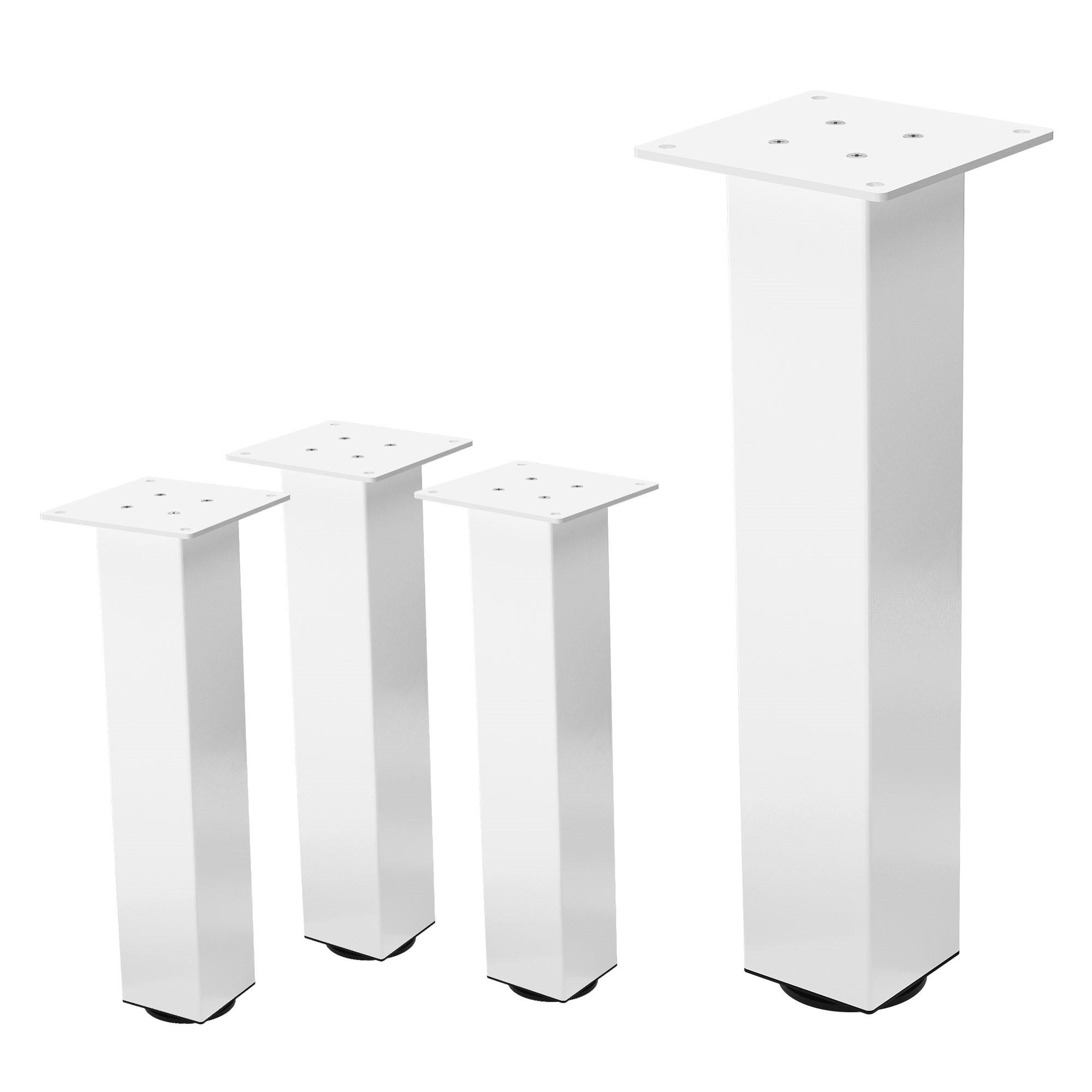 TISCHBEINE 4er Set I-Design H:42 cm Weiß 8x8 cm - Weiß, Metall (8/42/8cm) - ML-DESIGN