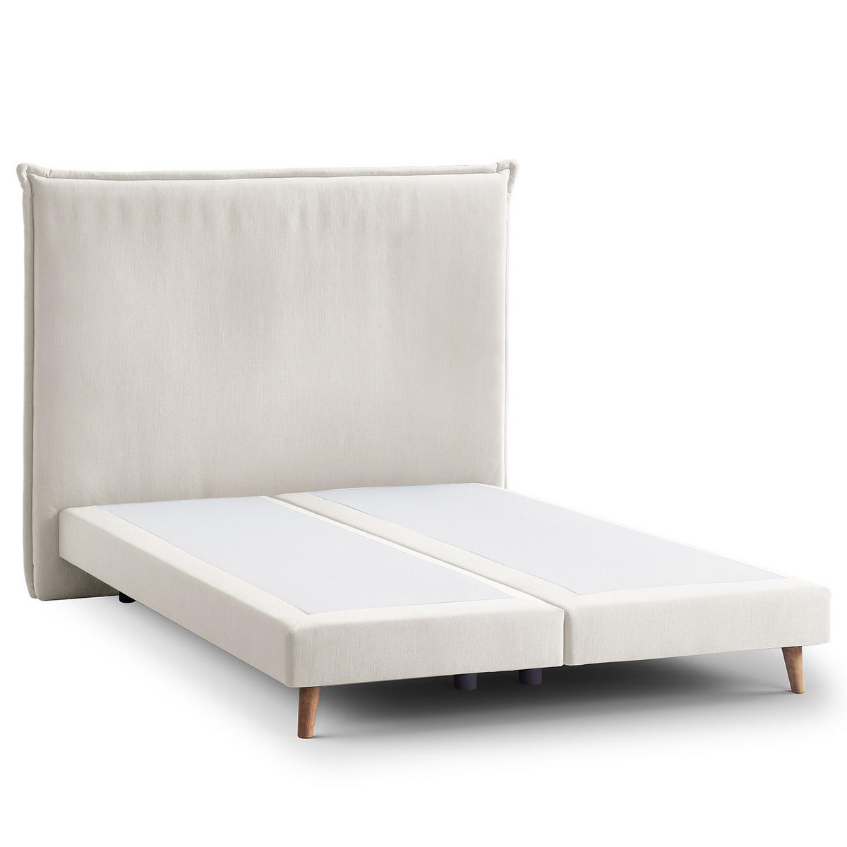 BOXSPRINGBETT - Klassisch - Platinfarben, Holz (140/200cm) - home24