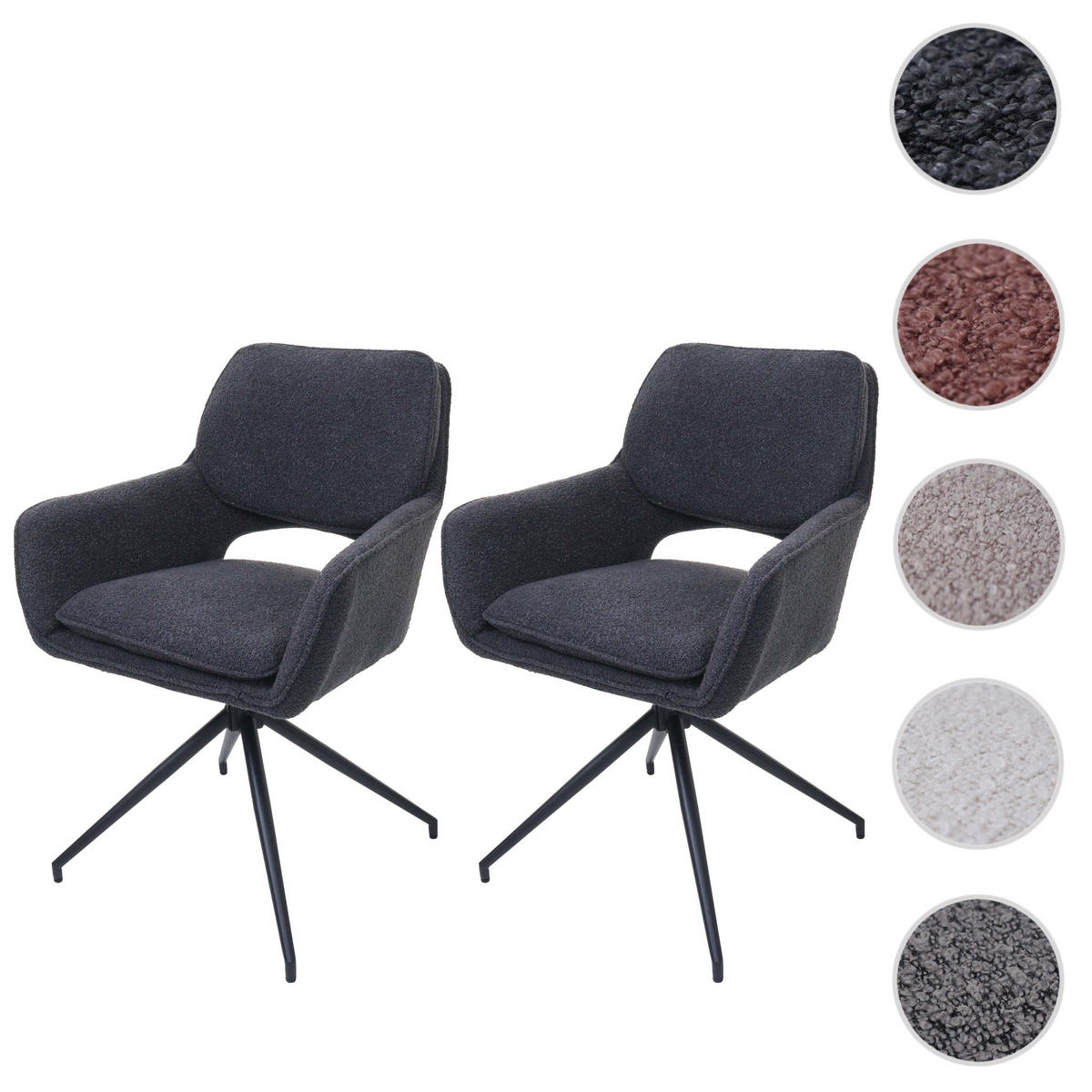 ESSZIMMERSTUHL Dunkelgrau 2er-Set - Dunkelgrau, Textil (57/86/61cm) - MCW