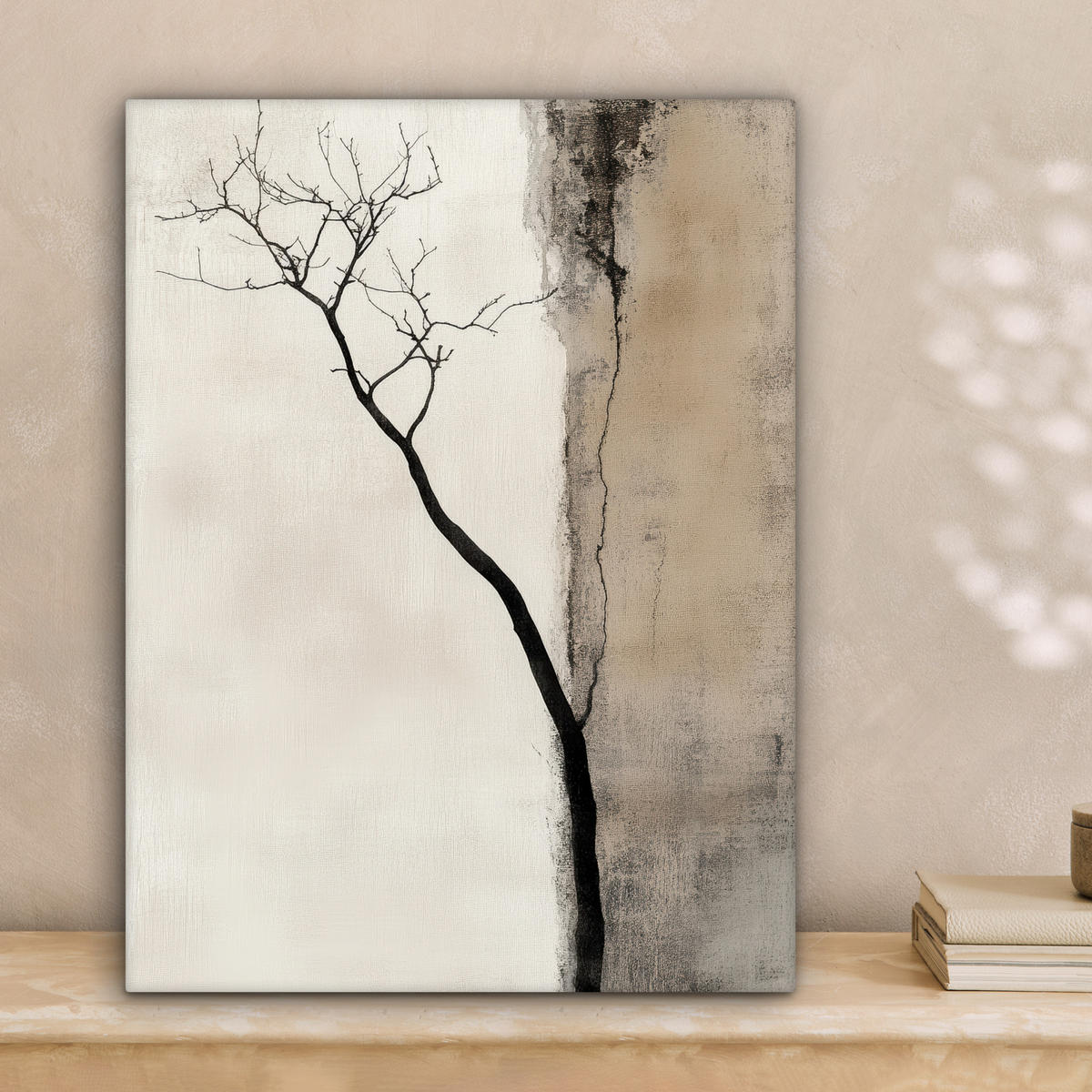 LEINWANDBILD Wabi sabi - Pflanze - Beige 30x40 cm - Taupe, Textil (30/40cm) - MuchoWow