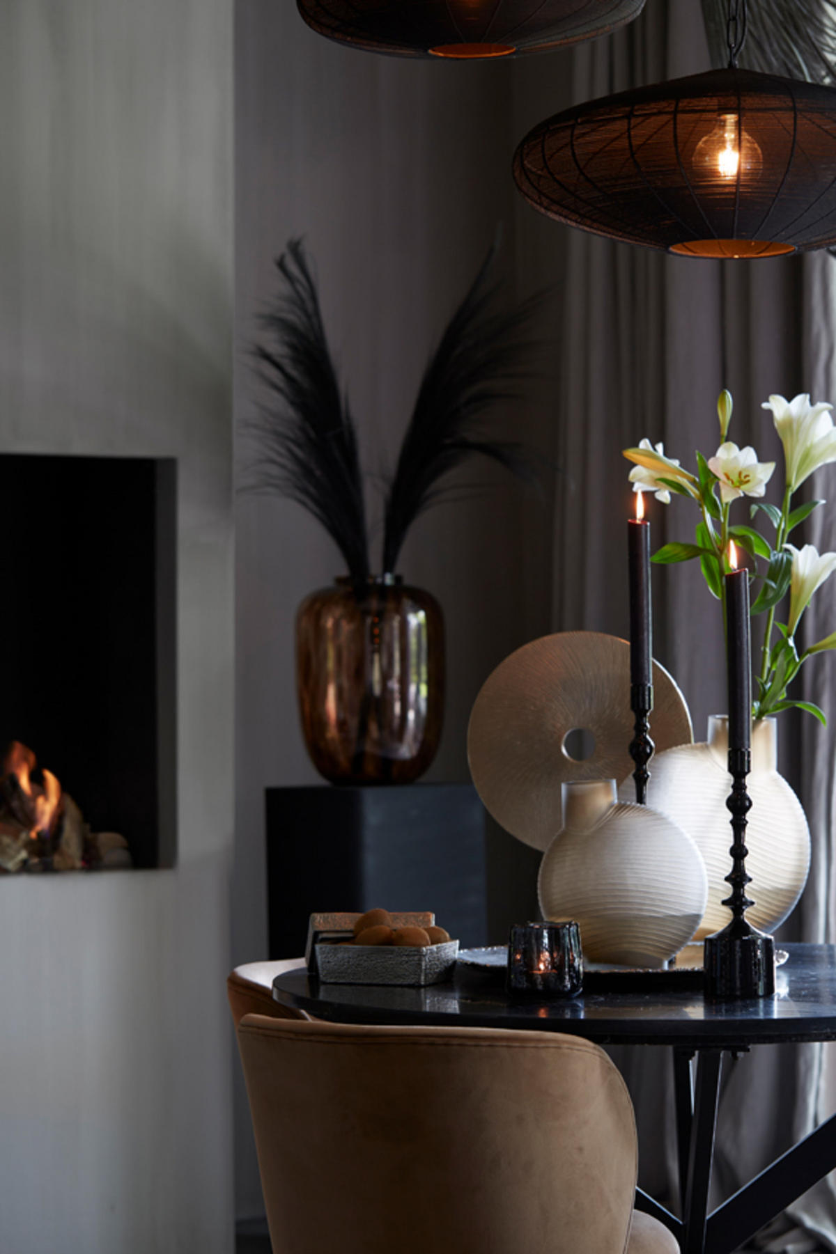 VASE Torna Braun Ø33/36,5 cm - Braun, Glas (36.5cm) - Light & Living