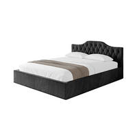 POLSTERBETT mit Bettkasten und Lattenrost, Bett mit Matratze H3/H4 - FALIO-V1 180x200 Schwarz - Schwarz, Holzwerkstoff/Textil (180/200cm) - ALTDECOR
