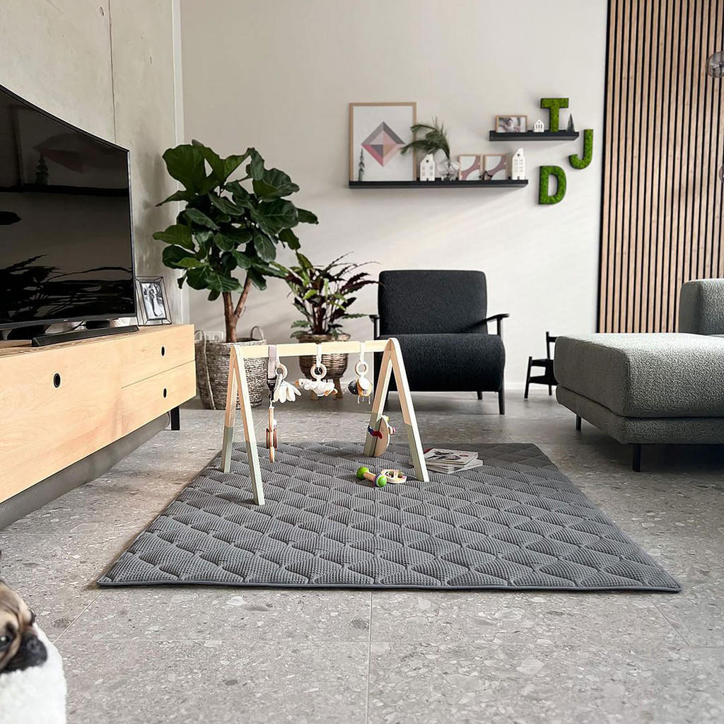 Thumbnail - Sanosoft Krabbeldecke, Grau, Textil, Füllung: Vlies, Quadratisch, 120x120 cm, Oeko-Tex® Standard 100, Hergestellt in Deu...