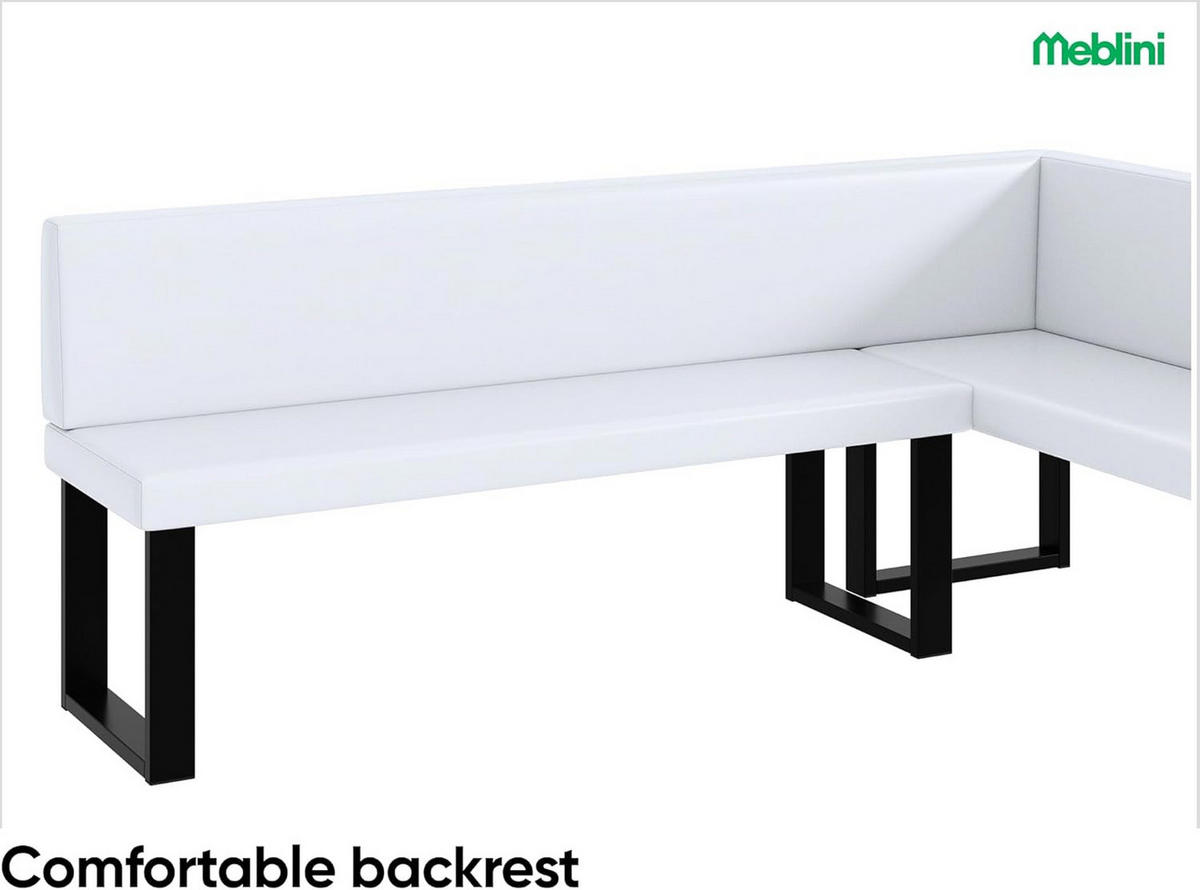 ECKBANK TONI_U - Weiß, Leder (142/196cm) - Meblini