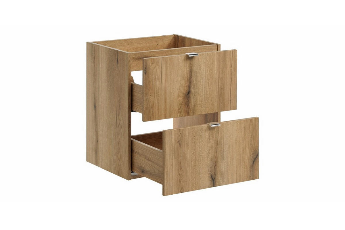 BADMÖBEL-SET 7 Teile - Nova Oak N BM97 in Coast Evoke Oak / Weiß - Silberfarben/Eiche Wotan, Holz/Metall (100/140/40cm)