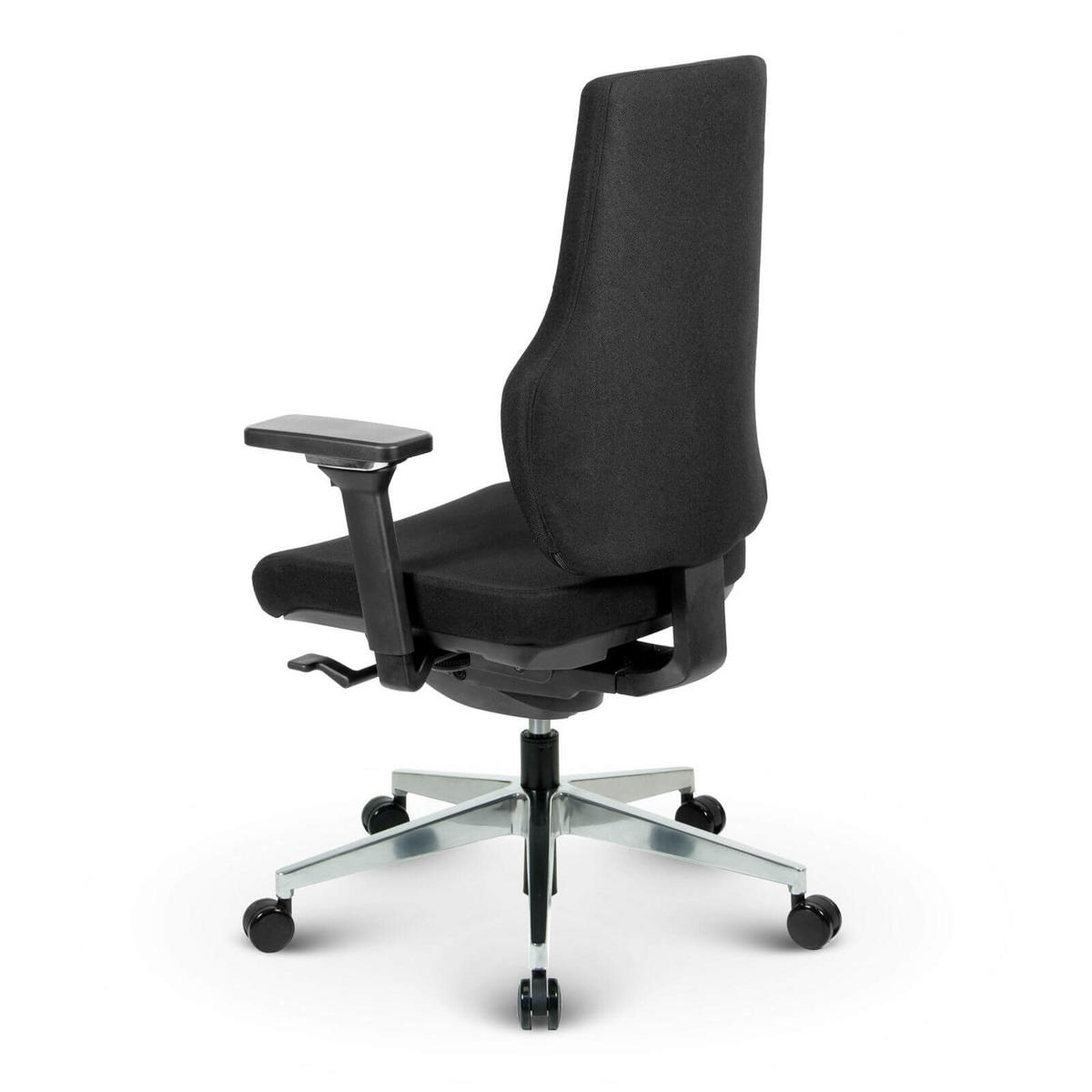 BÜROSTUHL Naros Stoff/Mesh Schwarz - ergonomisch, 150 kg belastbar, Sitzhöhe 54-66cm - Schwarz, Kunststoff/Textil (65/112/67cm) - Versee