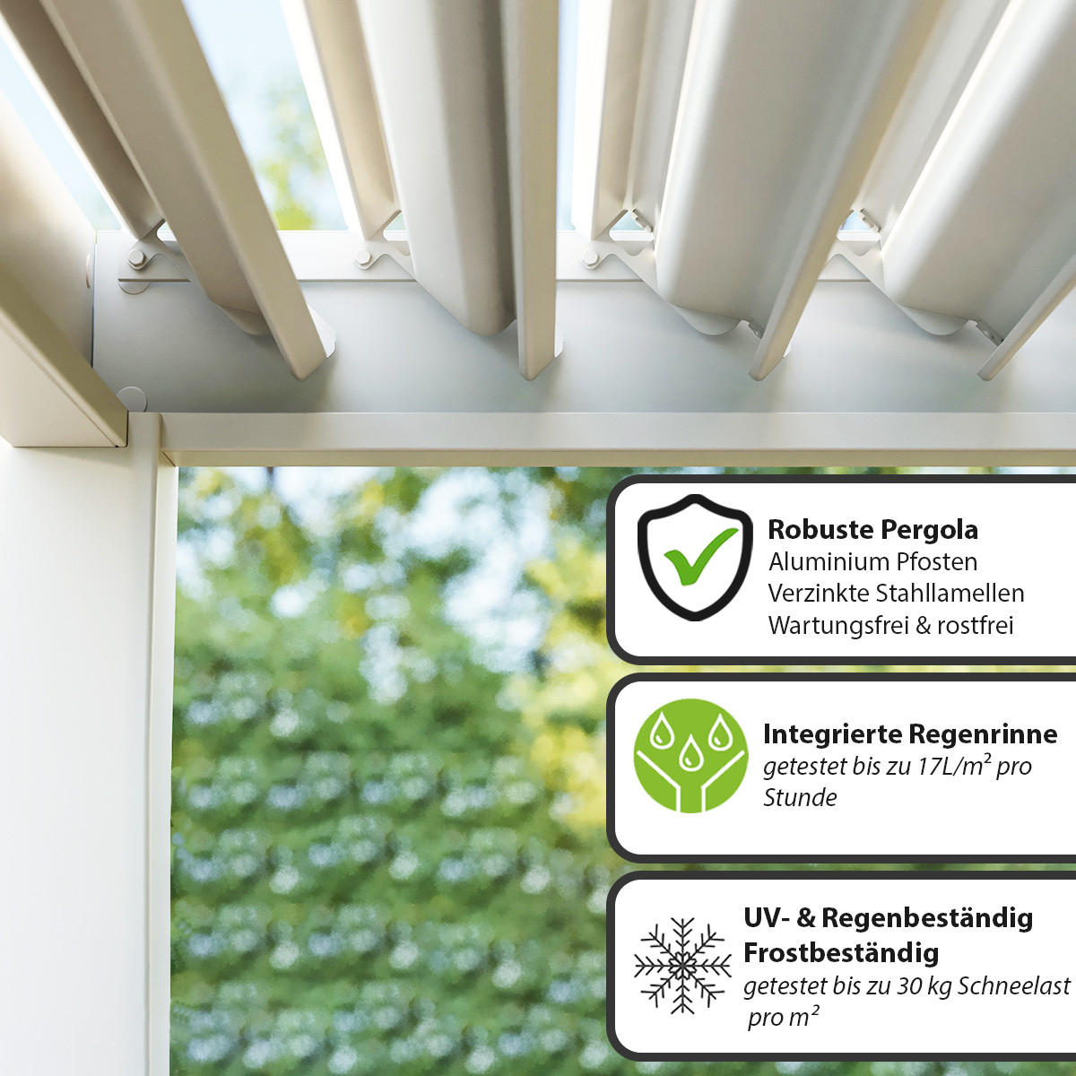 PERGOLA Classic 4 x 6 M Aluminium freistehend weiß - Weiß, Metall (400/255/600cm) - WEIDE