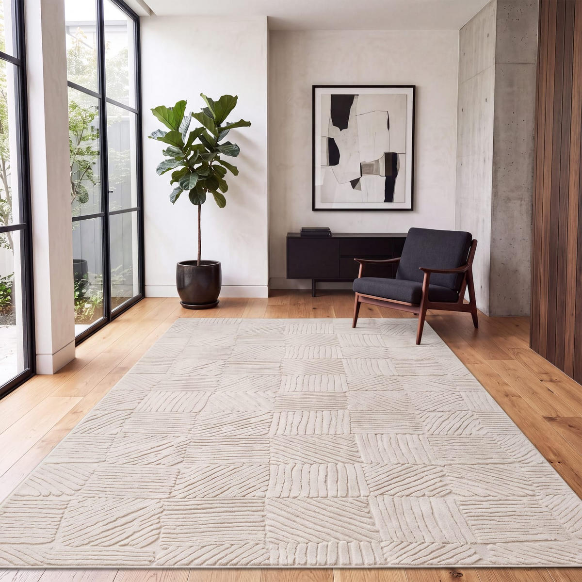 KURZFLORTEPPICH 120/160 cm Lelystad 529 - Creme, Kunststoff (120/160cm) - Paco Home