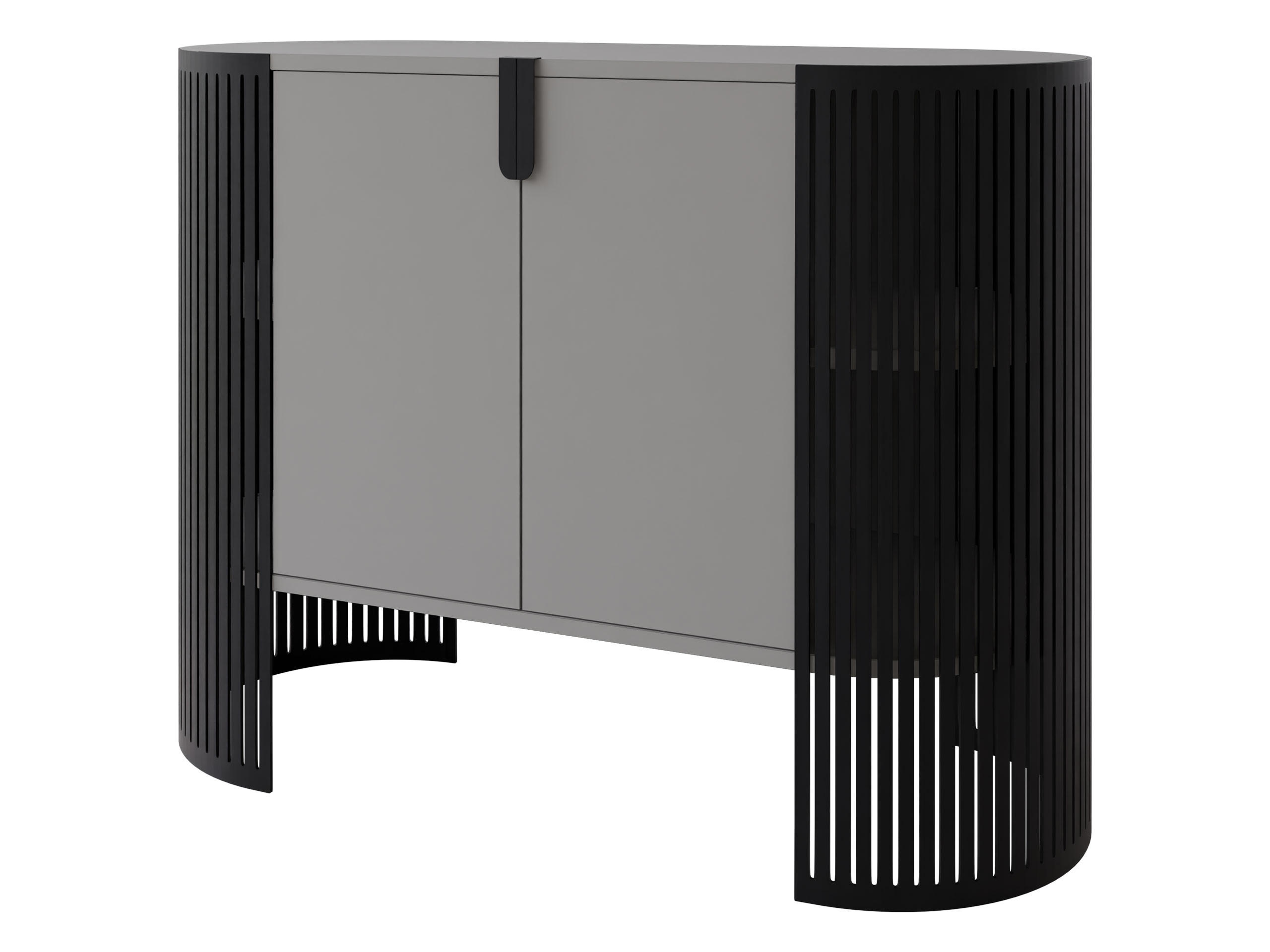 KOMMODE Fikoli - Hellgrau/Schwarz, Holzwerkstoff/Metall (120/90/40cm) - MIRJAN24