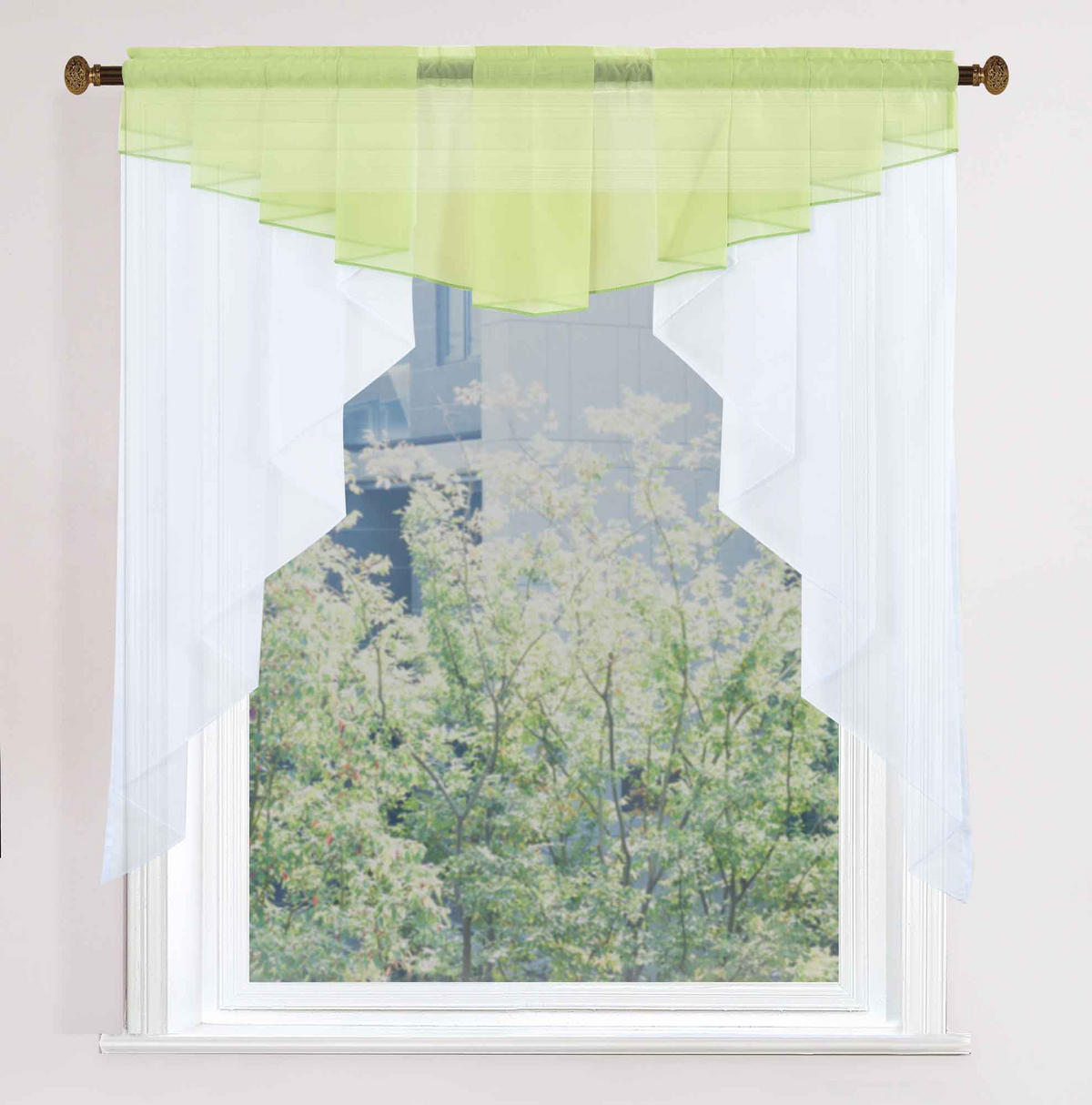 SCHEIBENGARDINE MEIßEN 100x100 cm Apfelgrün - Grün, Textil (100/100cm) - Gardinenbox